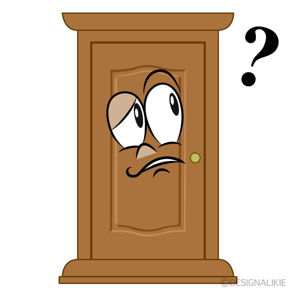 Thinking Door Cartoon Character Image