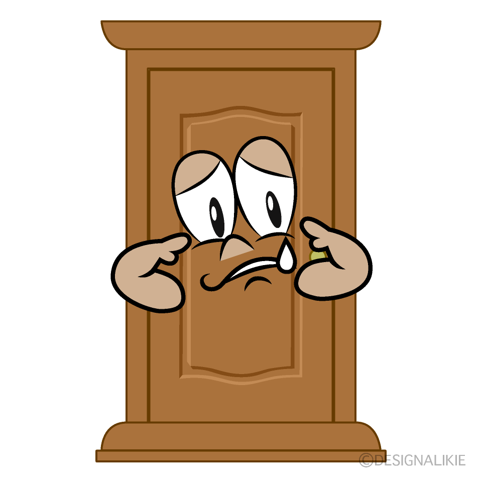 Sad Door Cartoon Character Image