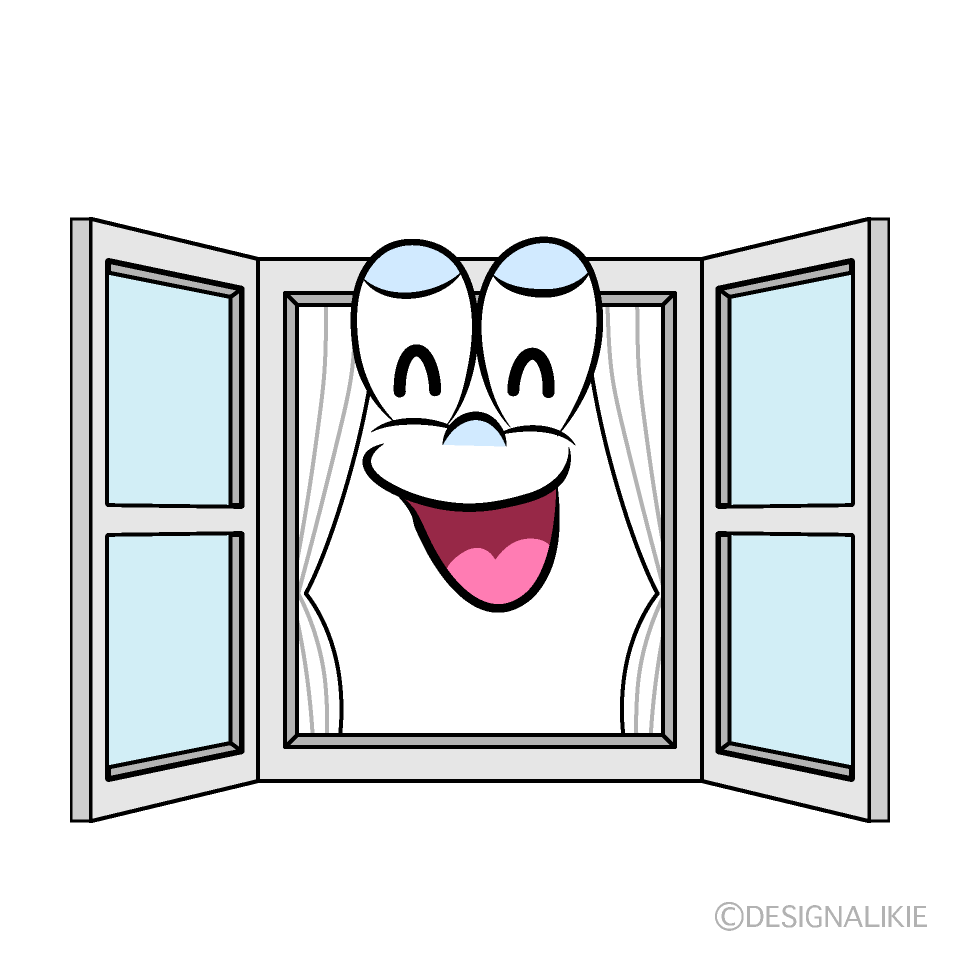 Smiling Window Cartoon Character Image