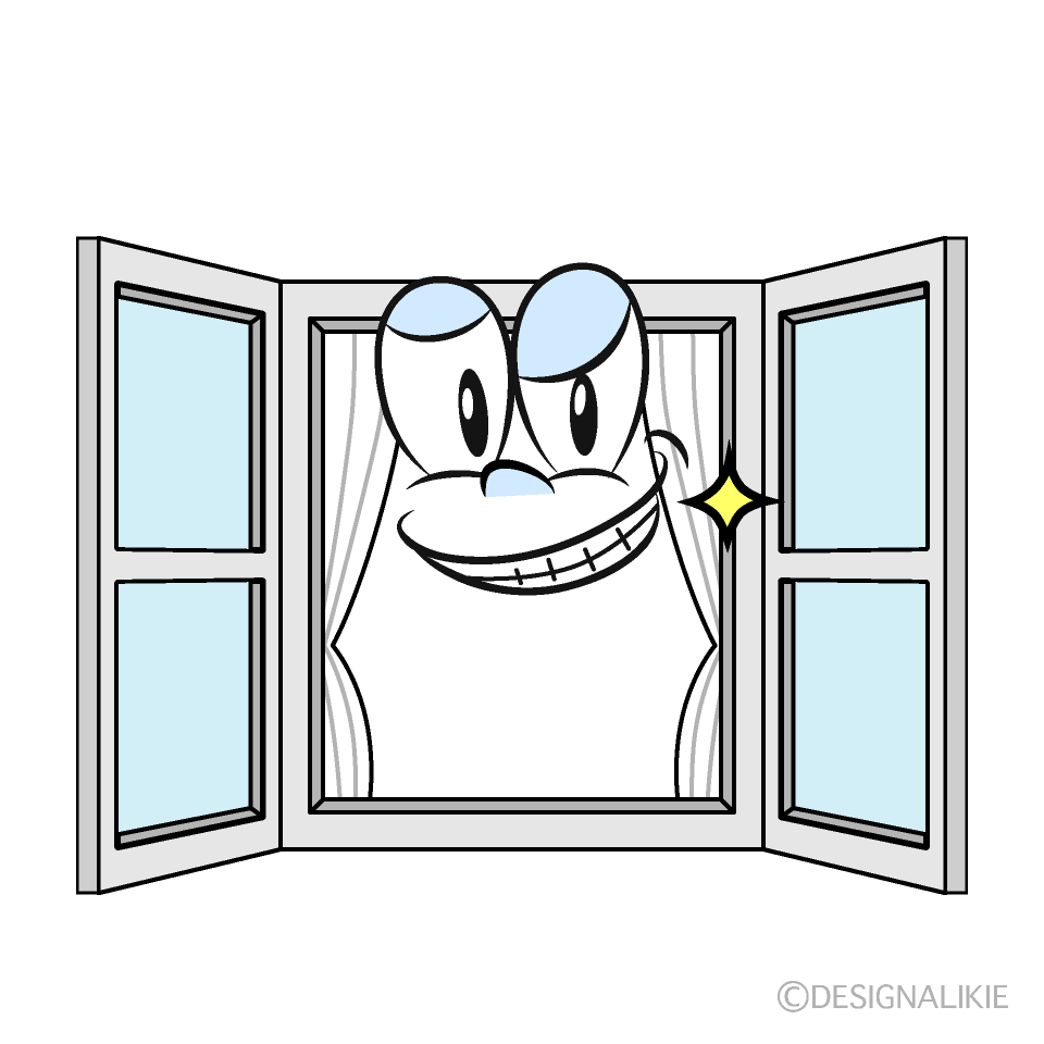 Grinning Window Cartoon Character Image