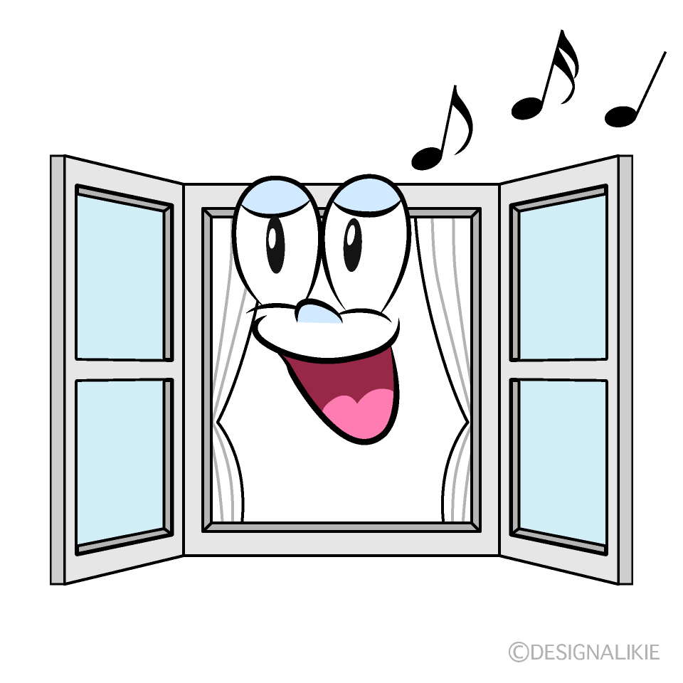 Singing Window Cartoon Character Image