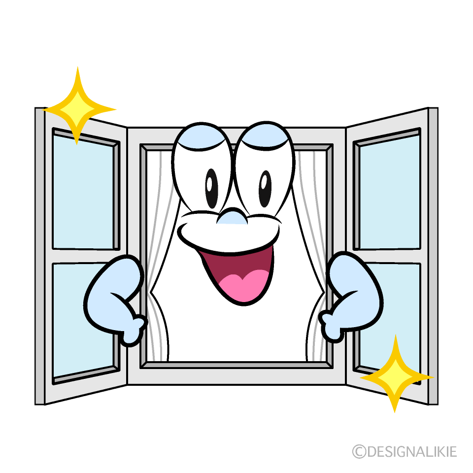 Glitter Window Cartoon Character Image