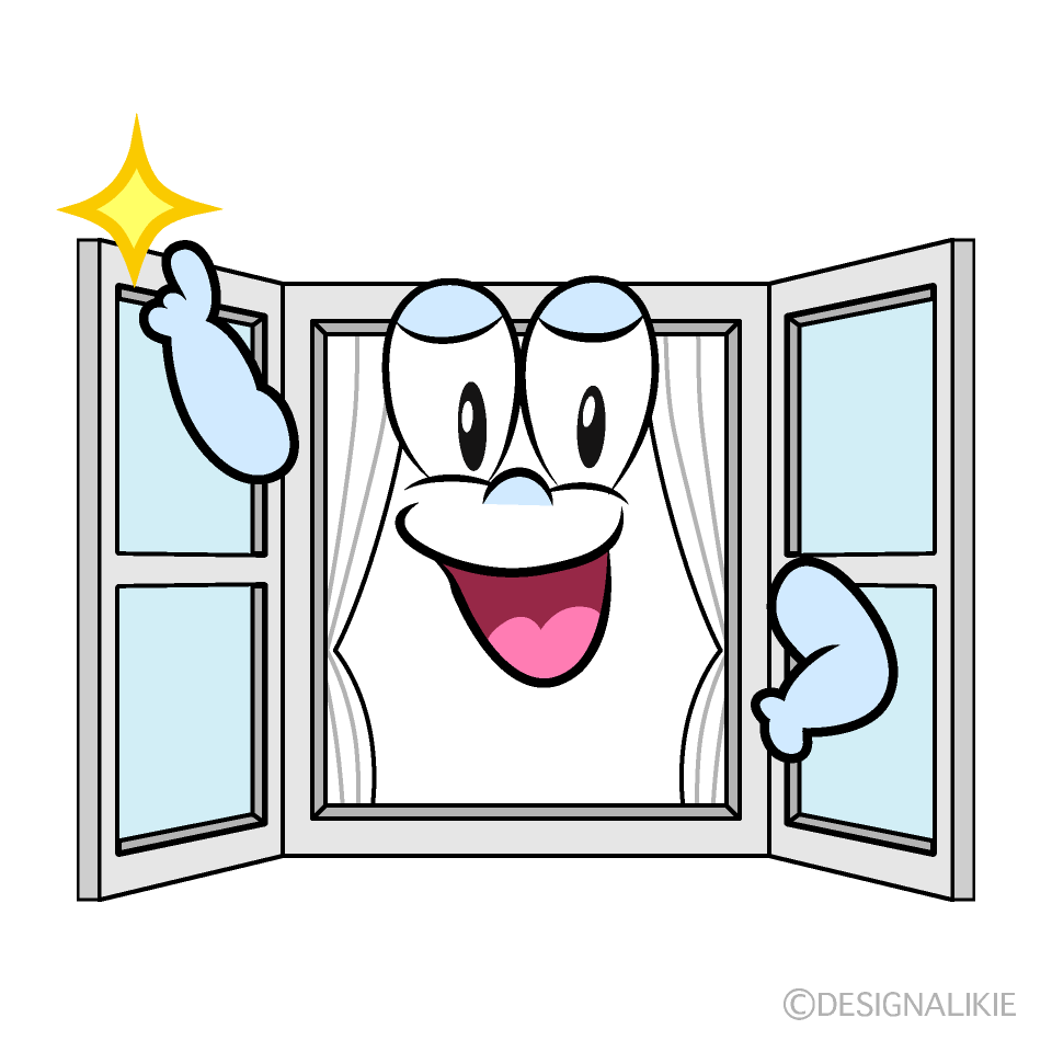 Posing Window Cartoon Character Image