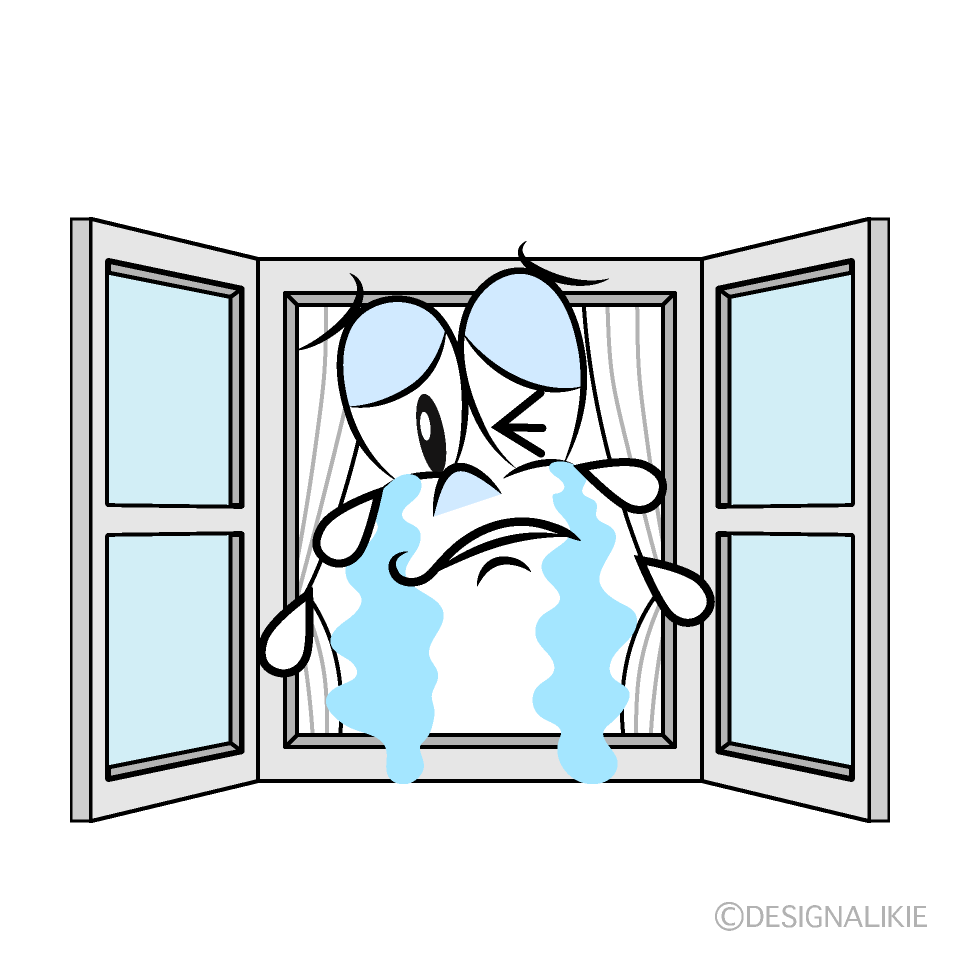 Crying Window Cartoon Character Image