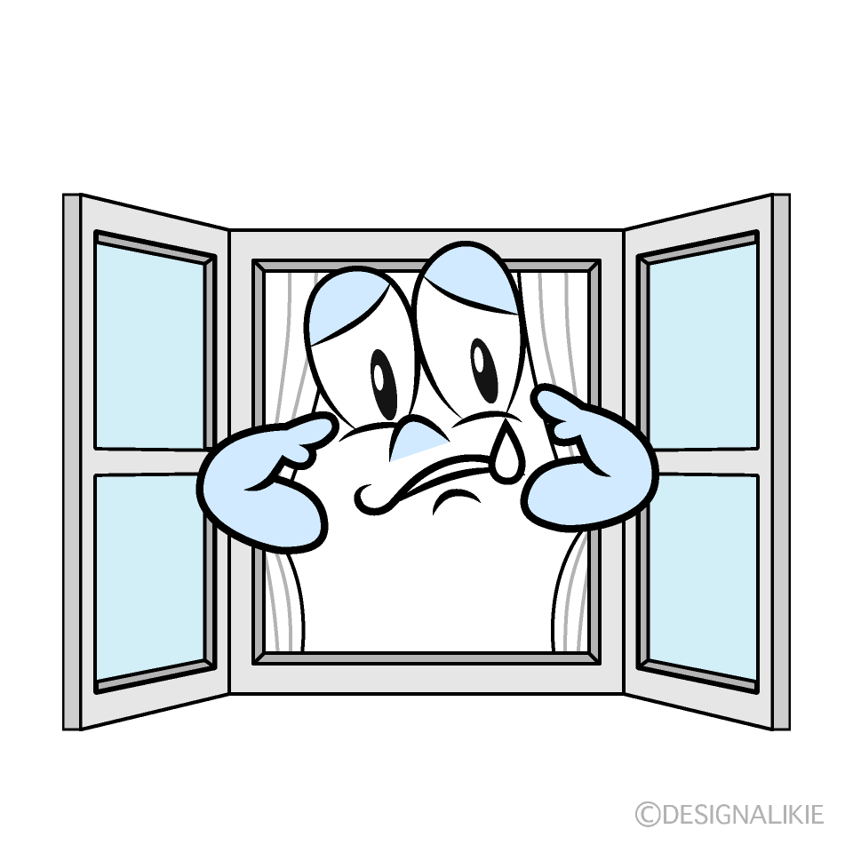 Sad Window Cartoon Character Image