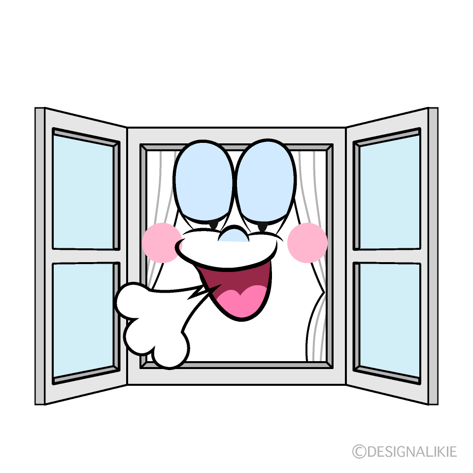 Relaxing Window Cartoon Character Image