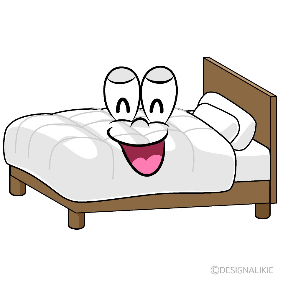 Smiling Bed Cartoon Character Image