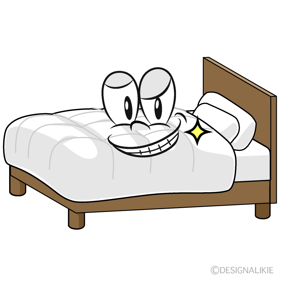 Grinning Bed Cartoon Character Image