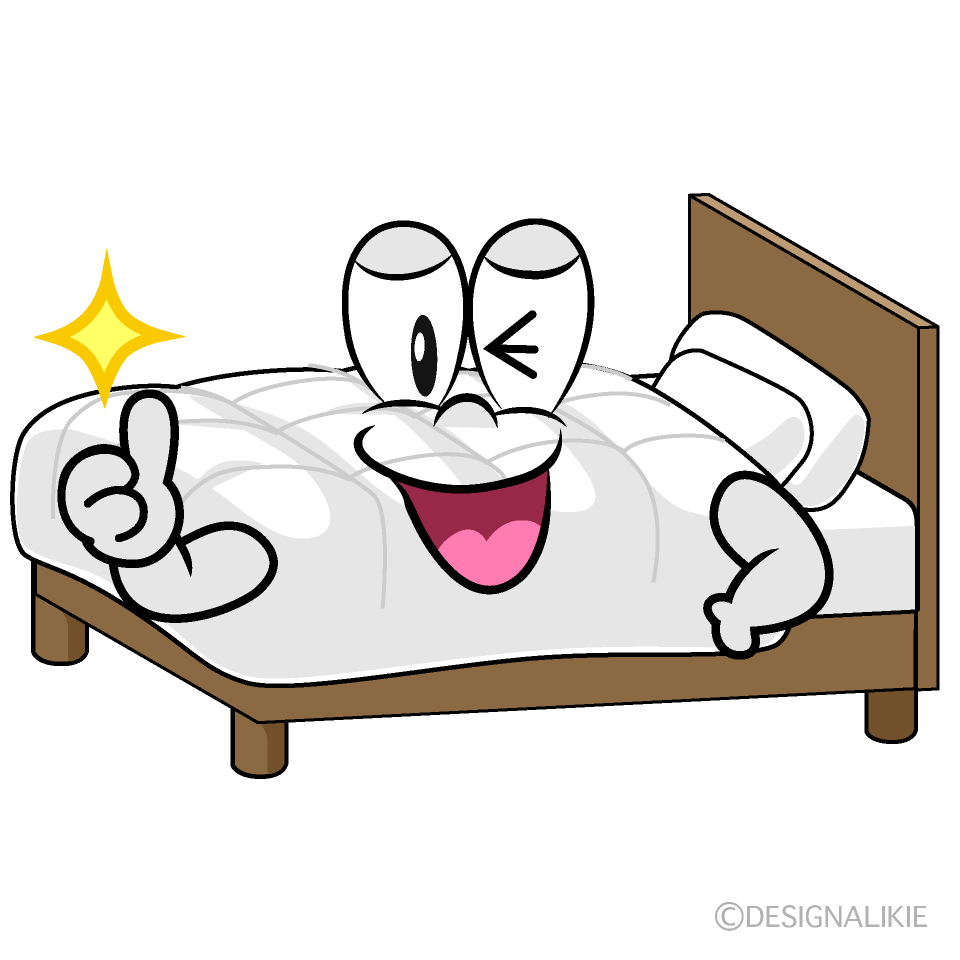 Thumbs up Bed Cartoon Character Image