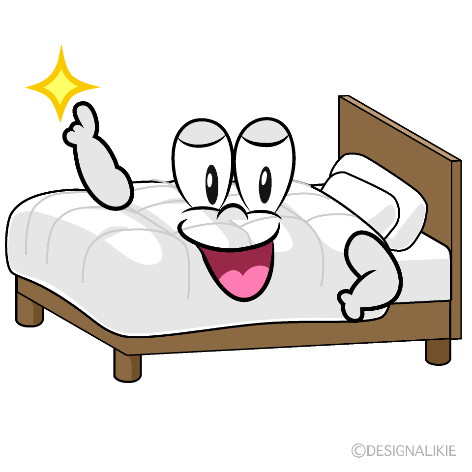 Posing Bed Cartoon Character Image