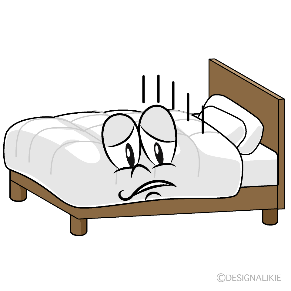 Depressed Bed Cartoon Character Image