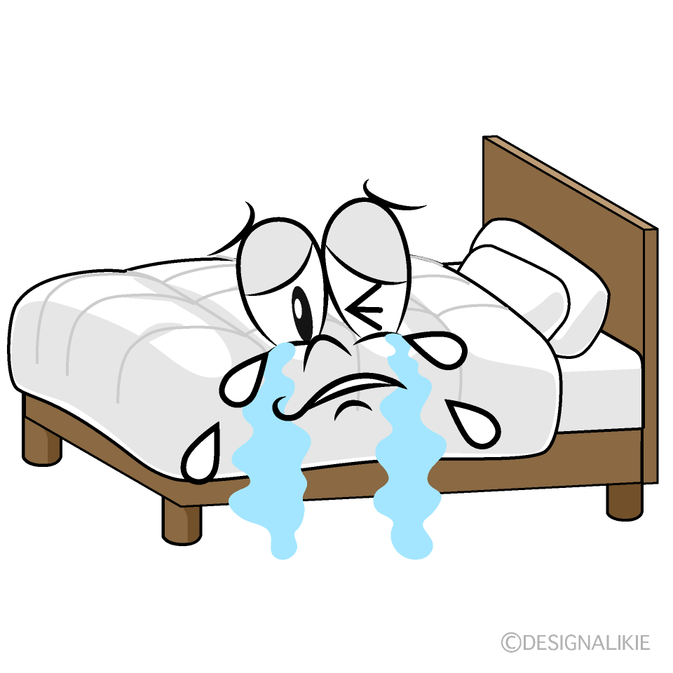 Crying Bed Cartoon Character Image