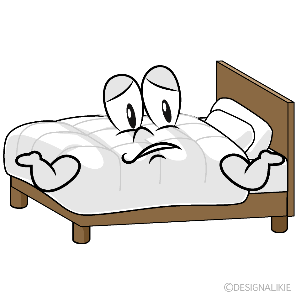 Troubled Bed Cartoon Character Image