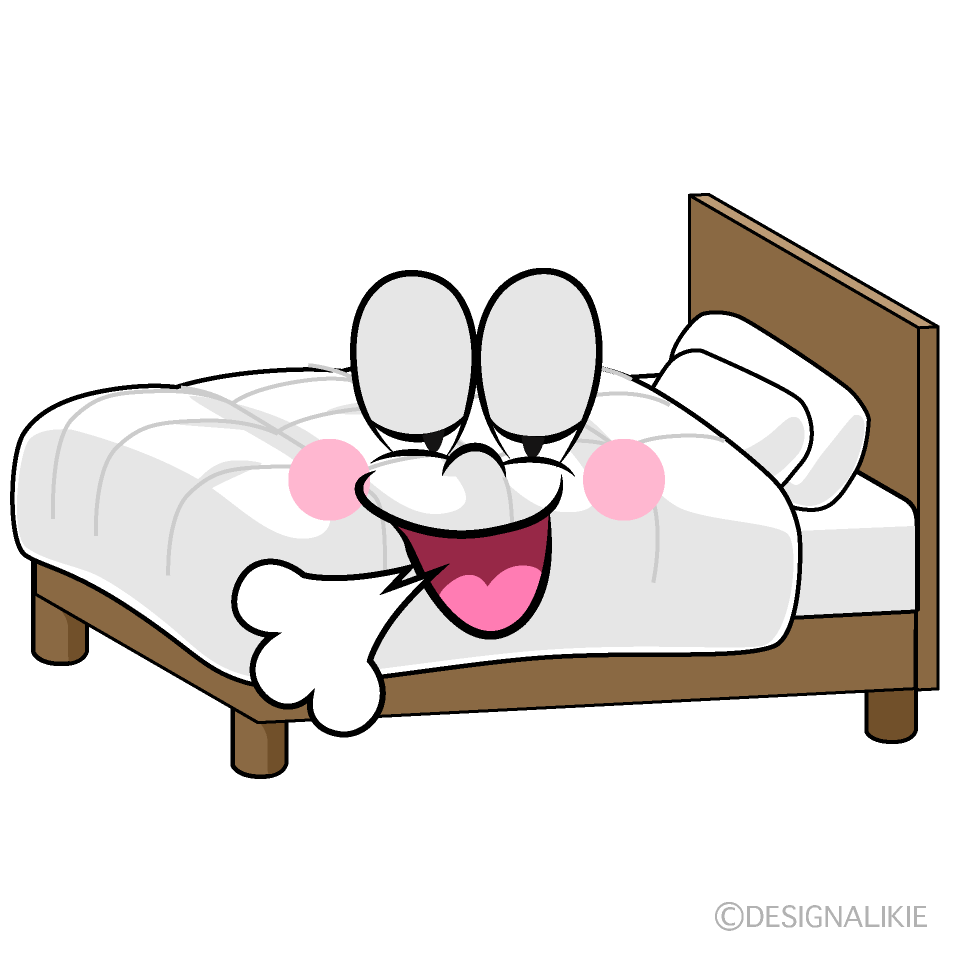 Relaxing Bed Cartoon Character Image