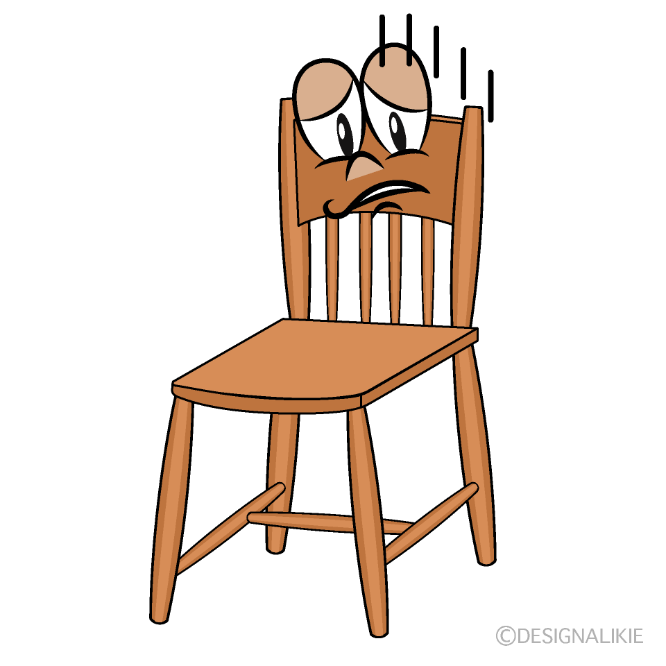 Depressed Chair Cartoon Character Image