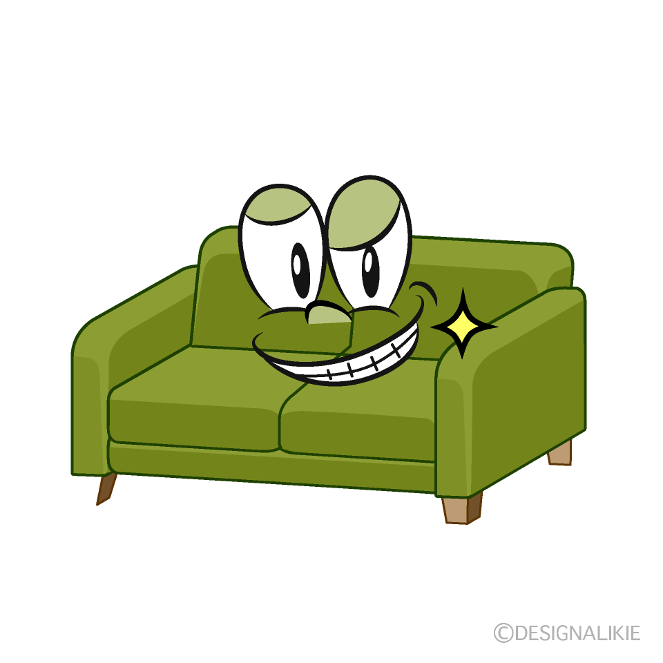 Grinning Sofa Cartoon Character Image