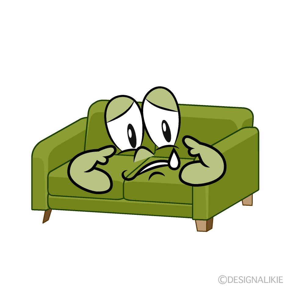 Sad Sofa Cartoon Character Image