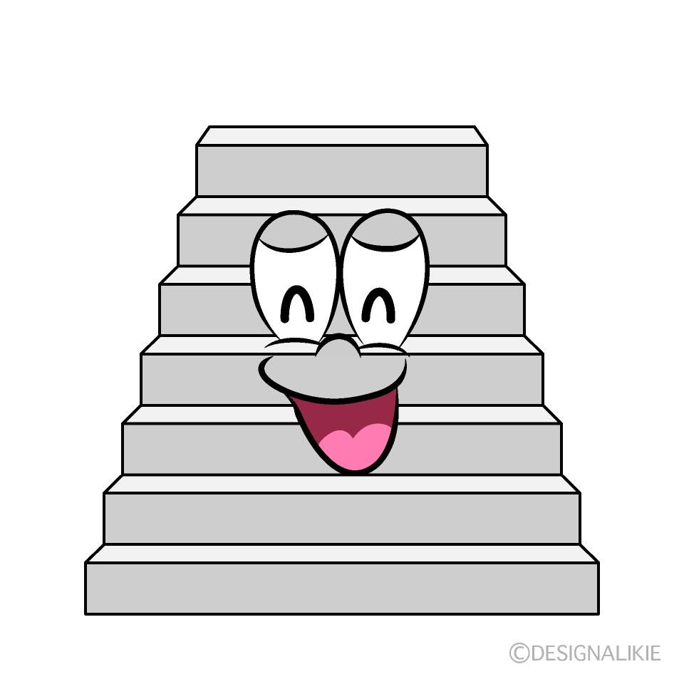 Smiling Stairs Cartoon Character Image