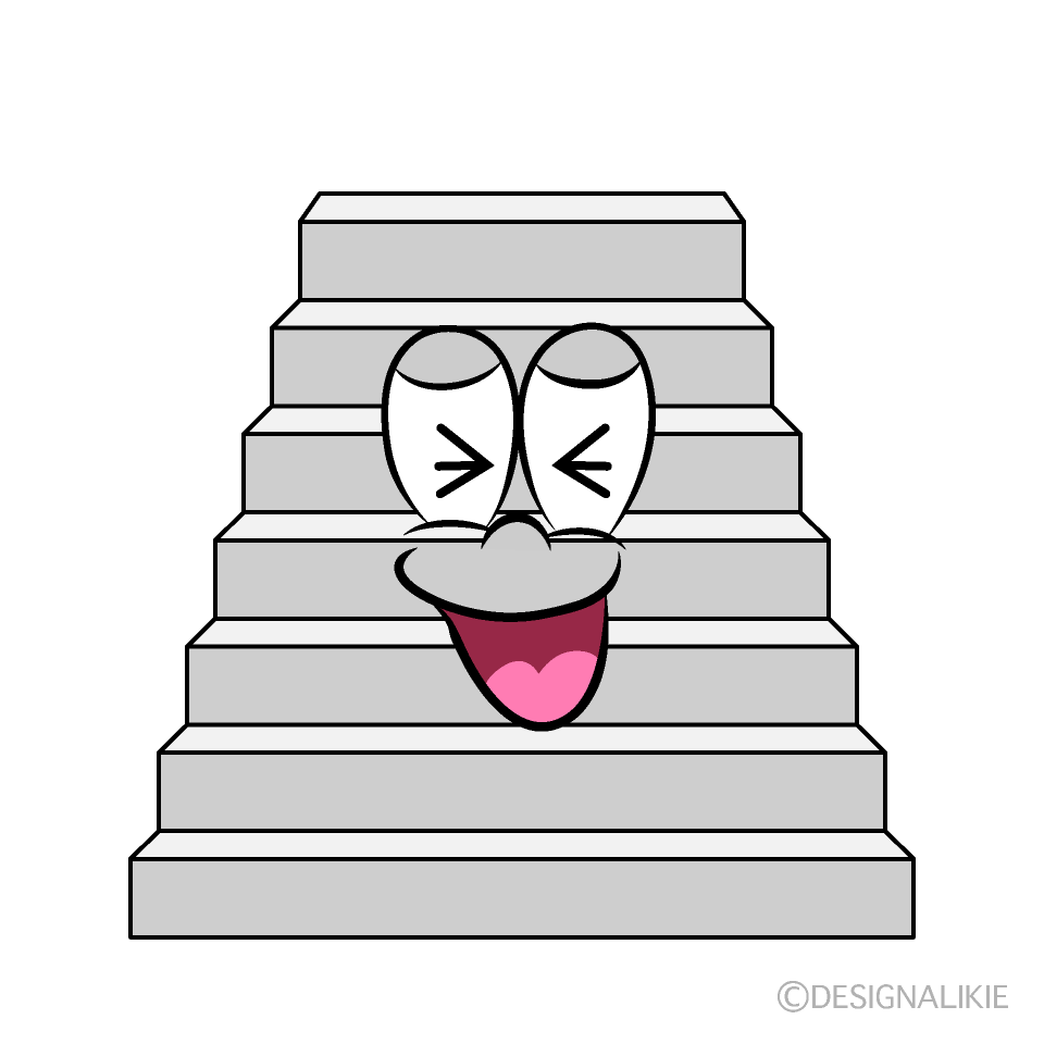 Laughing Stairs Cartoon Character Image