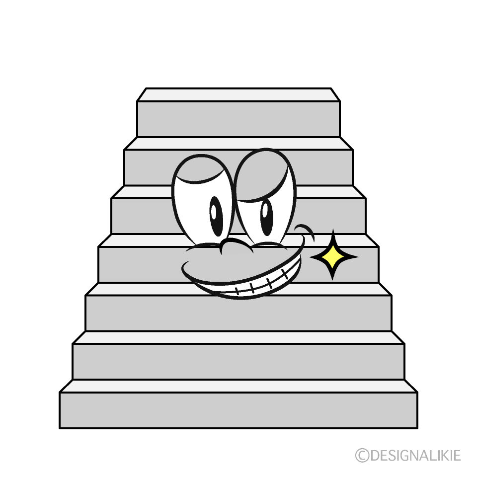 Grinning Stairs Cartoon Character Image