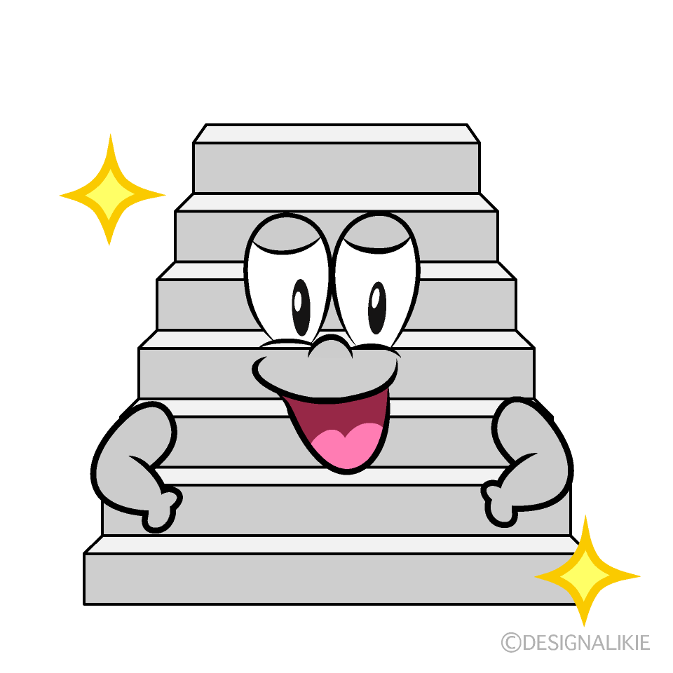 Glitter Stairs Cartoon Character Image