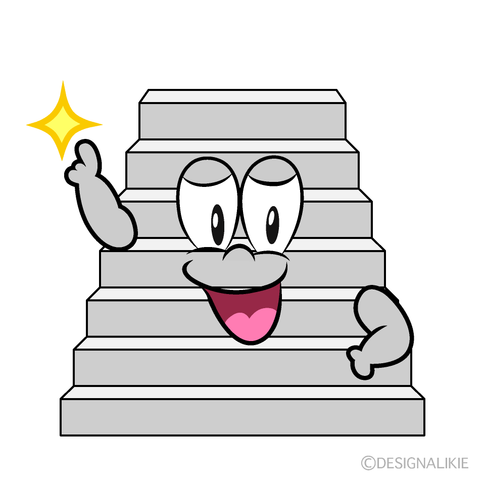 Posing Stairs Cartoon Character Image