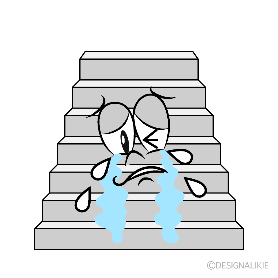 Crying Stairs Cartoon Character Image