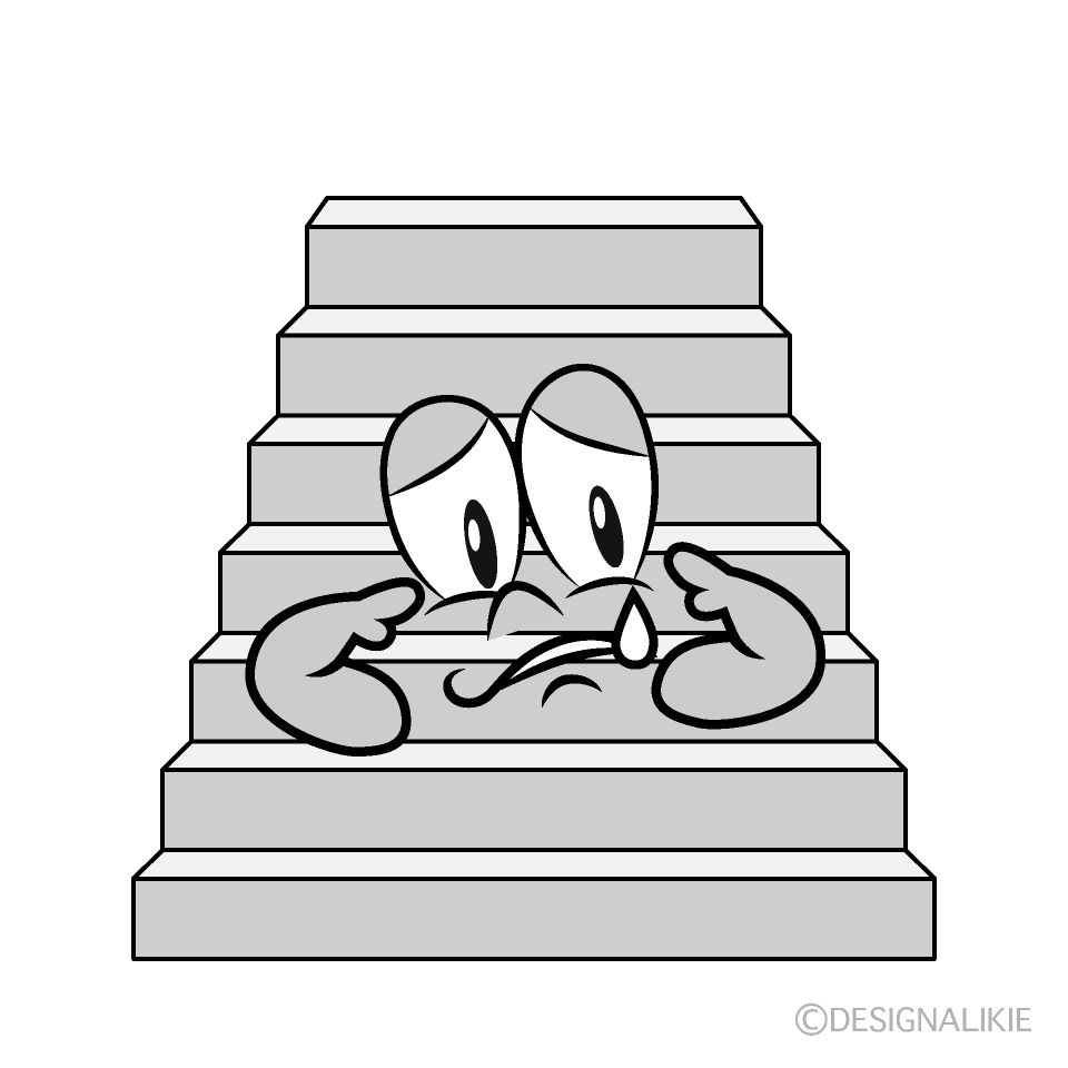 Sad Stairs Cartoon Character Image