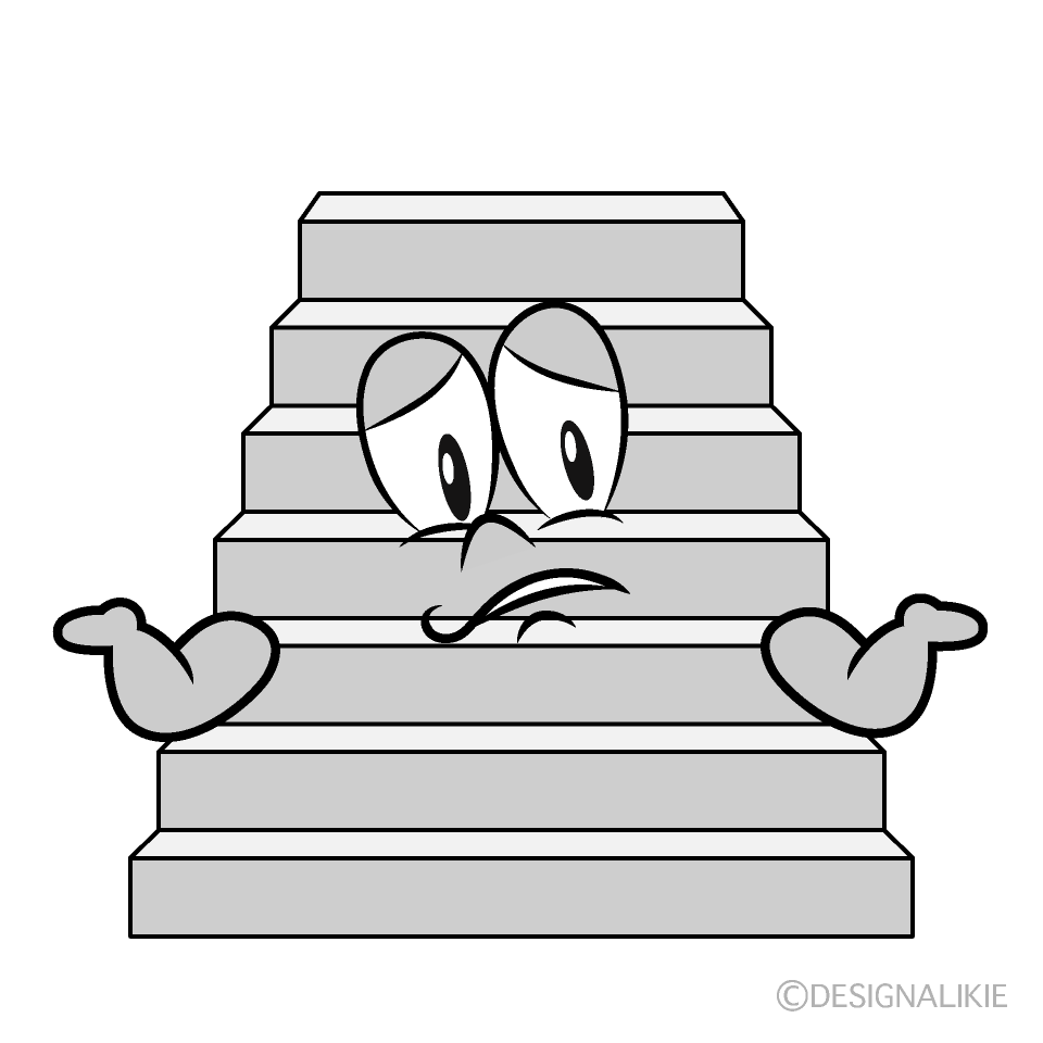 Troubled Stairs Cartoon Character Image