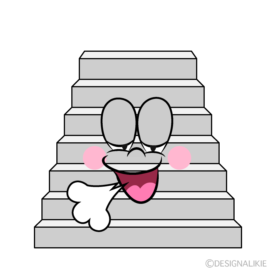 Relaxing Stairs Cartoon Character Image