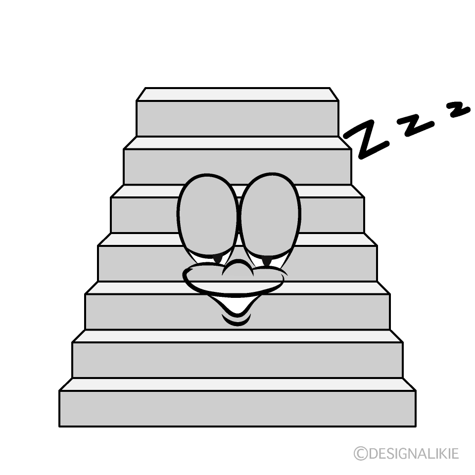 Sleeping Stairs Cartoon Character Image