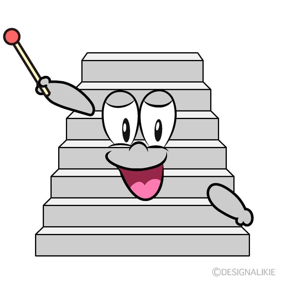 Speaking Stairs Cartoon Character Image