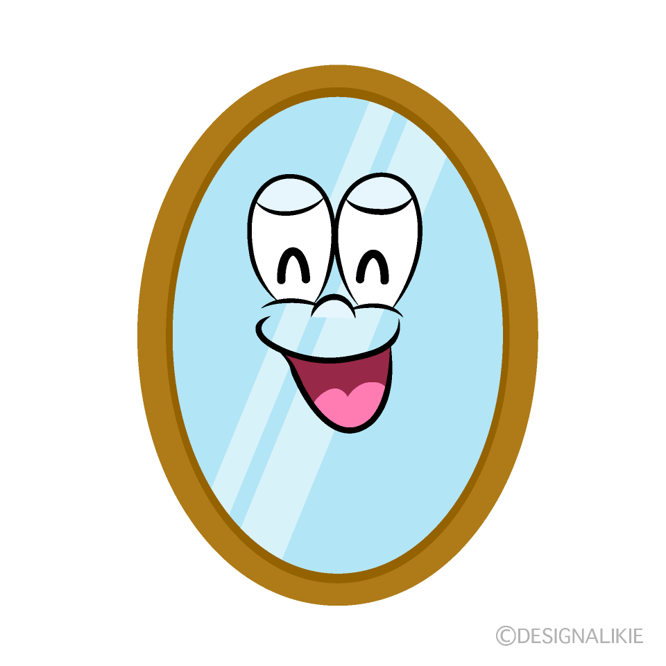 Smiling Mirror Cartoon Character Image