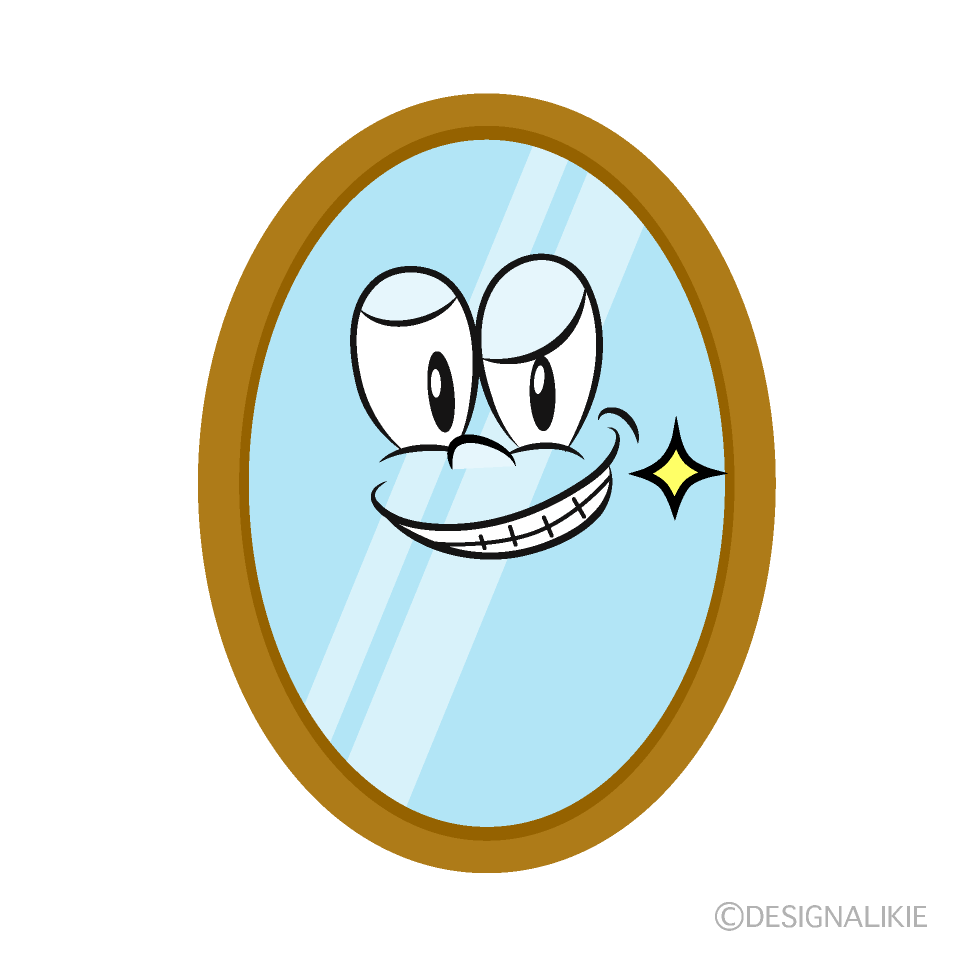 Grinning Mirror Cartoon Character Image