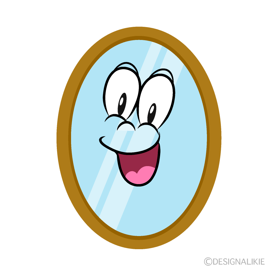 Surprising Mirror Cartoon Character Image