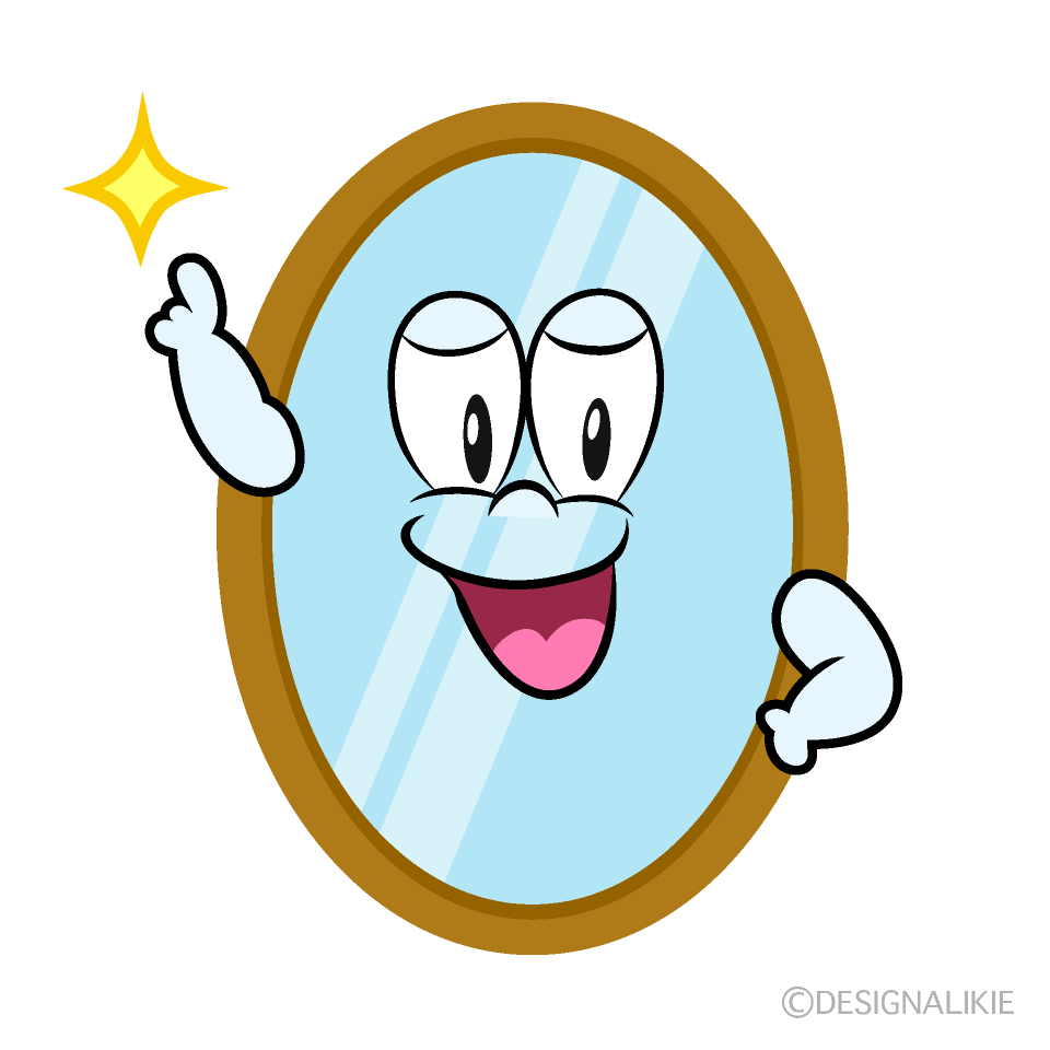 Posing Mirror Cartoon Character Image