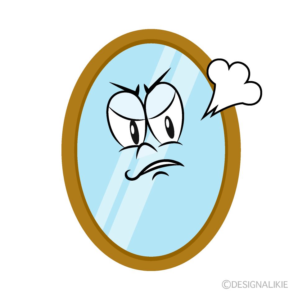 Angry Mirror Cartoon Character Image