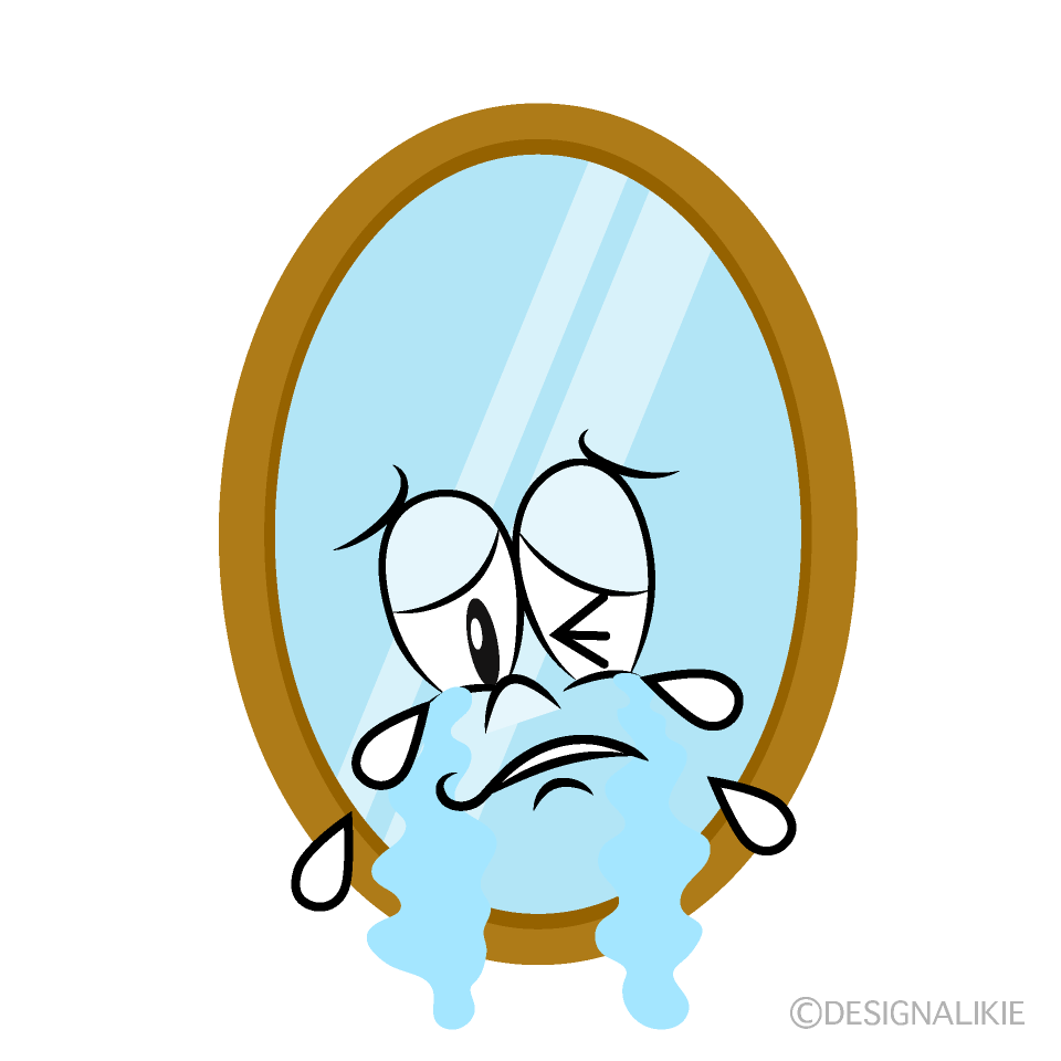 Crying Mirror Cartoon Character Image