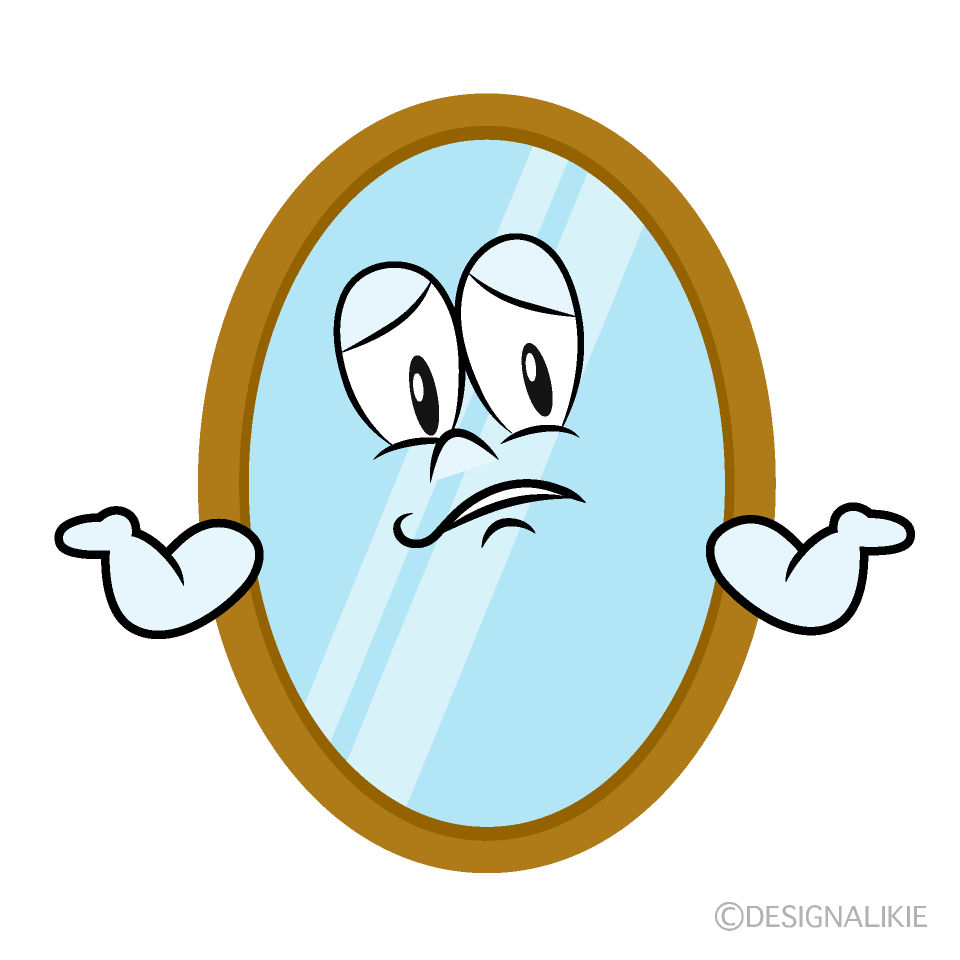 Troubled Mirror Cartoon Character Image