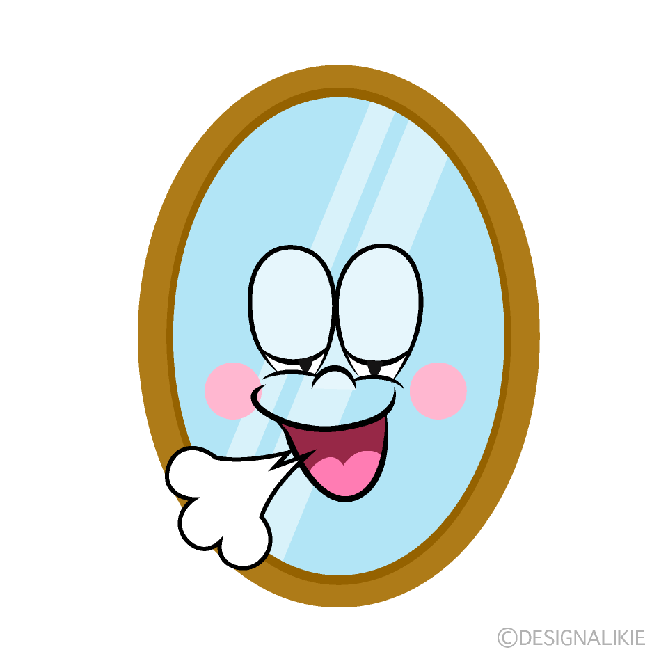 Relaxing Mirror Cartoon Character Image