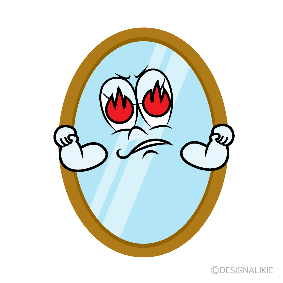 Enthusiasm Mirror Cartoon Character Image