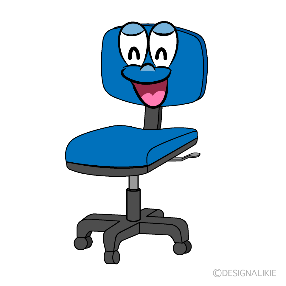 Smiling Desk Chair Cartoon Character Image