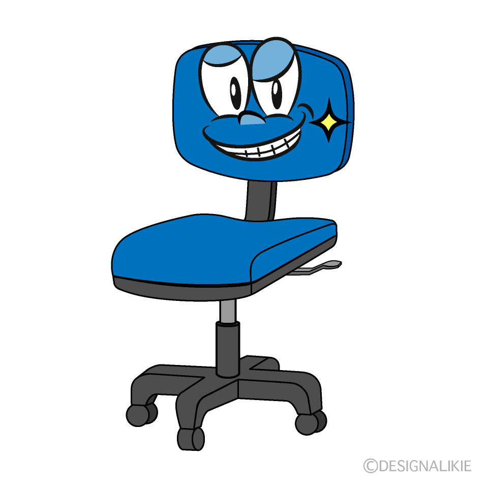 Grinning Desk Chair Cartoon Character Image