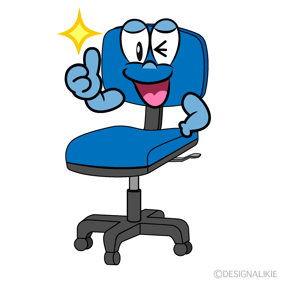 Thumbs up Desk Chair Cartoon Character Image