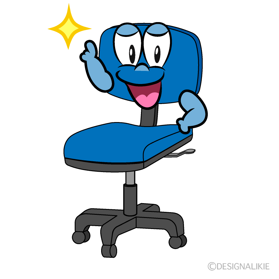 Posing Desk Chair Cartoon Character Image