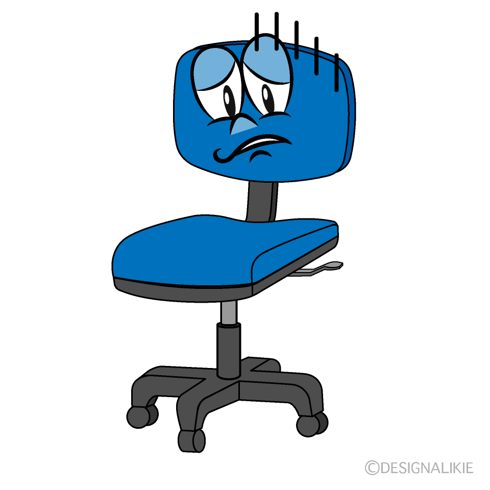 Depressed Desk Chair Cartoon Character Image