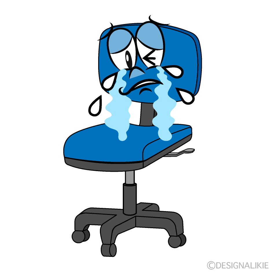 Crying Desk Chair Cartoon Character Image