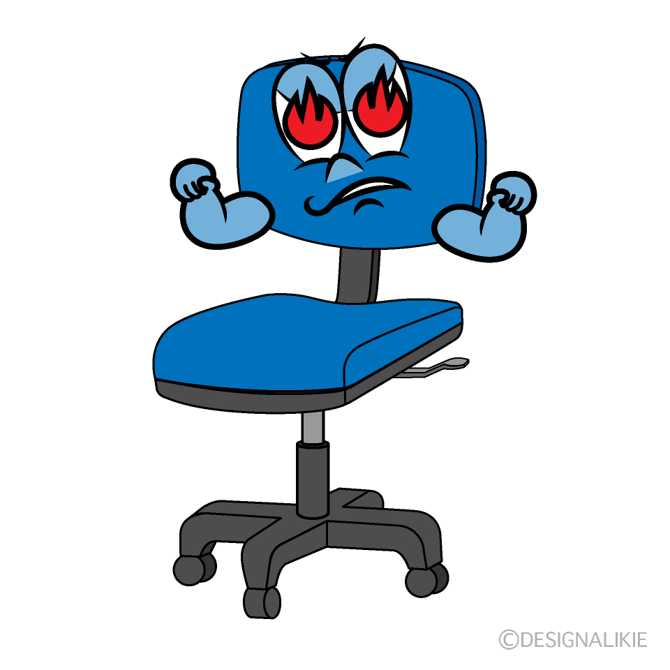 Enthusiasm Desk Chair Cartoon Character Image