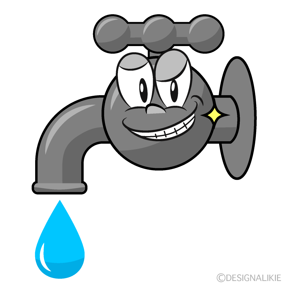 Grinning Faucet Cartoon Character Image