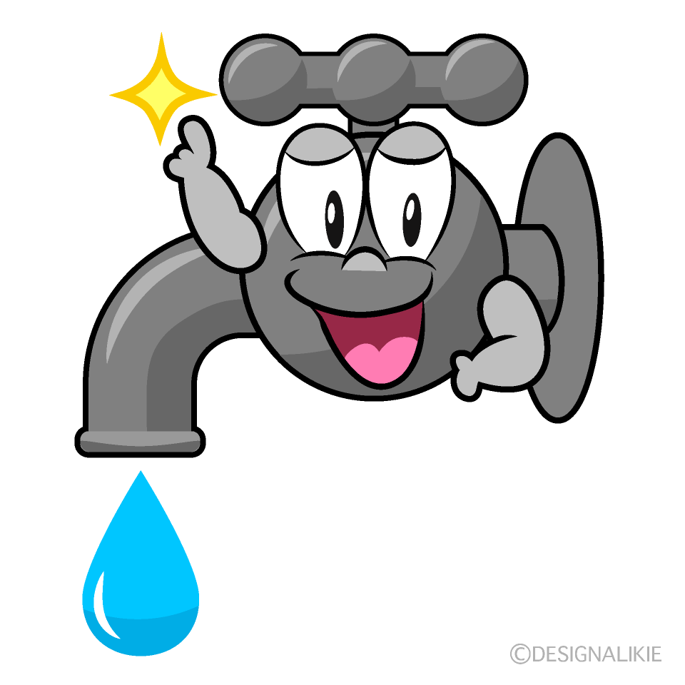 Posing Faucet Cartoon Character Image